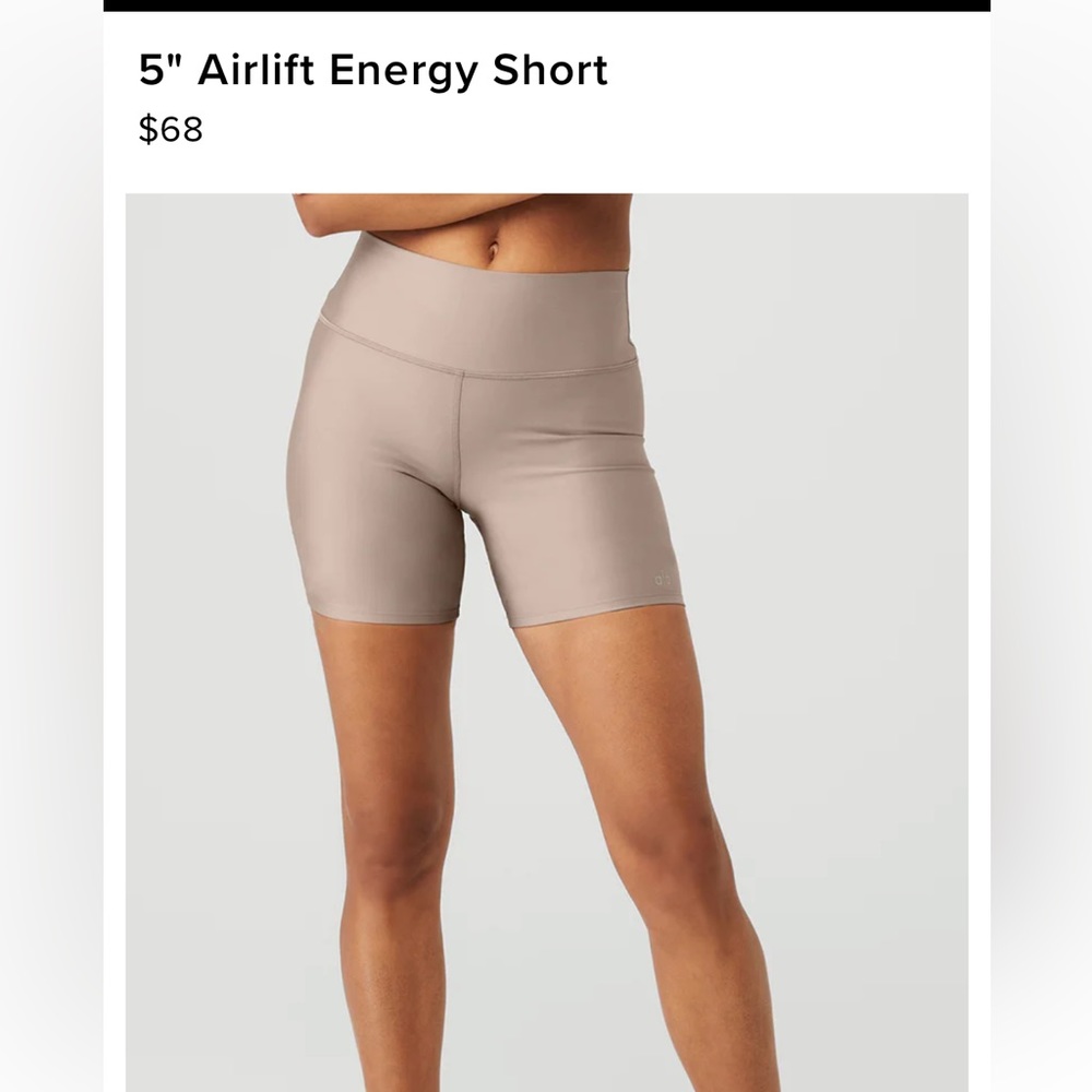 NWT! Alo 5" Airlift Energy Short size small color limestone